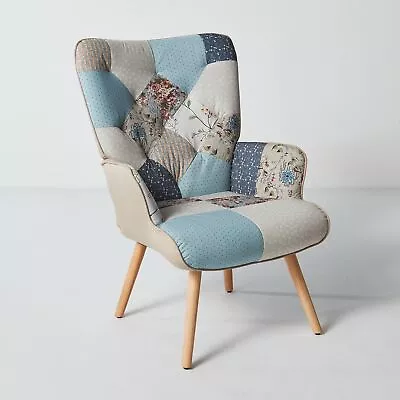 Colorful Patchwork Accent Chair Living Room Chair Modern High Back Armchair • $120.82