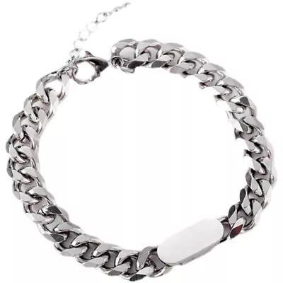 Minimalist Hip Hop Metal Bracelets For Women Men Titanium Steel Pendant Bracelet • $22.82