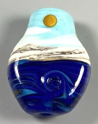 Sand Dunes Lampwork Glass Bead  Handmade Focal Pendant Reversible SRA • $16.99