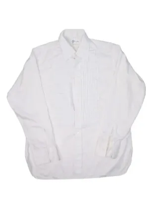 Vintage After Six Tuxedo Shirt Mens 16.5 35 White Ruffle Permanent Press • $38.94
