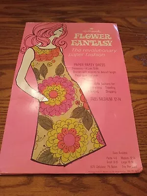 Vintage HALLMARK ~ Flower Fantasy Paper Party Dress ~ MEDIUM 12-14 Floral Print • $49.99