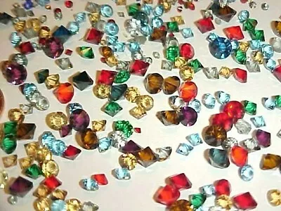 100 Vintage Glass Assorted Size Color Rivoli Rhinestones - Jewelry Repair S202 • $2.24