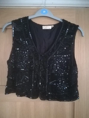 £8 • Buy Charlotte Halton Sequin Waistcoat Size 10 River Island 