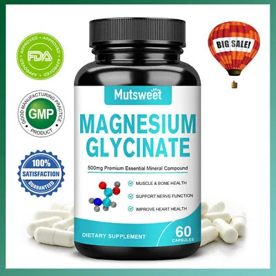 500Mg Magnesium Glycinate Capsule High Absorption Improve Heart & Muscle Health • $12.35