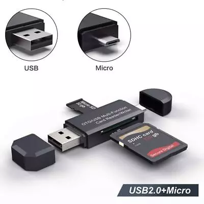 SD Card Reader For Android Phone Tablet PC Micro USB OTG To USB 2.0 Adapter^ • $1.99