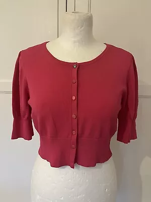 Coast Shrug Bolero Cardigan Cerise Pink Size 12 Ladies Cropped  • £12