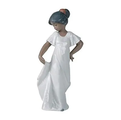 $129.99 • Buy Nao By Lladro #1374 Little Sweetheart Brand Nib Black Girl White Dress Dance F/s