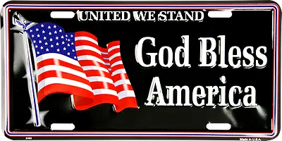 United We Stand God Bless America USA US American Flag 6 X12  License Plate • $9.88