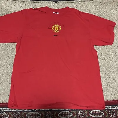 Vintage Nike Team Manchester United Rookie Rooney #10 T-shirt Red Men Size L • $24.99