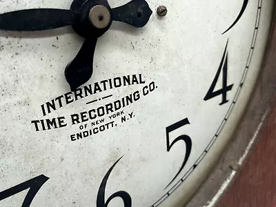 Vintage Antique Endicott Ny International Time Recording Clock Time Large Wood • $11.50