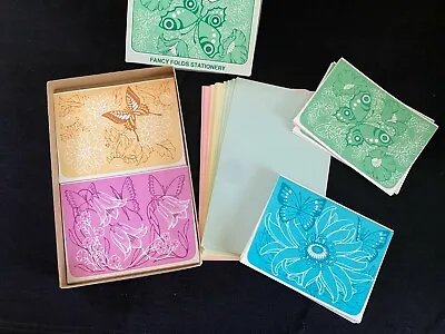 Vintage Current Boxed Stationery Set Butterfly Fancy Folds Letter Writing Paper  • $14.99