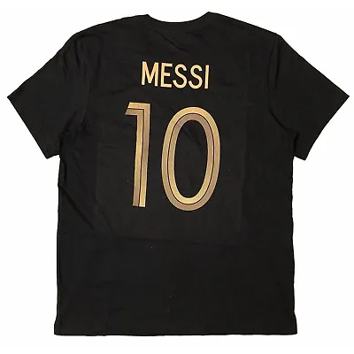 $29.99 • Buy NIKE Messi F.C. Barcelona Player Tee/T-Shirt DC3310-010 Black/Gold (MEN'S LARGE)