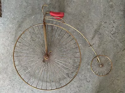 C JERE METAL BICYCLE WALL SCULPTURE MCM PENNY FARTHING BIKE VINTAGE Signed • $160