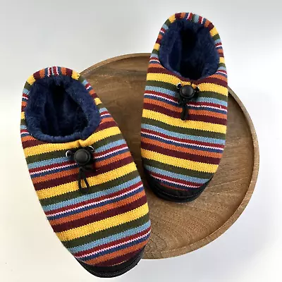 Waveware Cozy Shoes Womens Slipper Heated Cold Feet Striped Navy UK Size 6/7 • £8