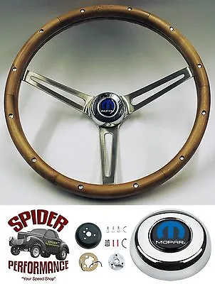 1968-1969 Dodge Steering Wheel MOPAR 15  MUSCLE CAR WALNUT WOOD • $279.95