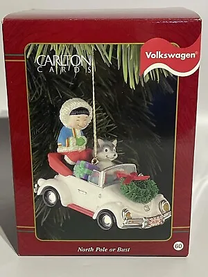 CARLTON CARDS North Pole Or Bust Christmas Ornament Volkswagen VW Bug Car W/ Box • $24.91