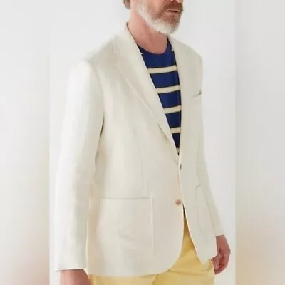 J. Crew Crosby Herringbone Italian 100% Linen Sports Coat Blazer Men’s Size 34s • $120