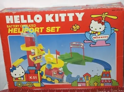 HELLO KITTY Vintage Heliport Set 8483 Toy 1976 1984 SANRIO W Box Rare Complete • $159.95