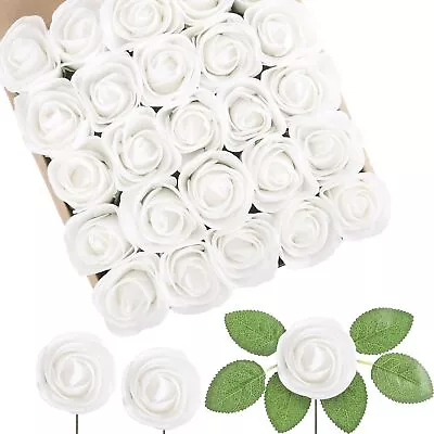 Artificial Rose Buds And Petite Roses W/Stem Pack Of 25 For DIY Wedding Bouqu... • $13.38