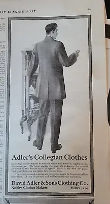 1910 Men's Adler Collegian Clothes Suit Fashion Vintage Ad AS IS • $9.99