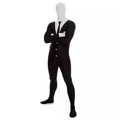 Slender Man Costume Adult Halloween  2ND SKIN BODY SUIT MORPHSUIT VARIOUS SIZES! • $4.39