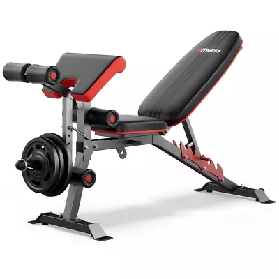 Foldable Olympic Weight Bench Adjustable Weight Bench Press Home Gym Equipment • $239.97