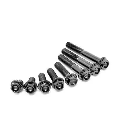 M7 X 10 15 20 25 30 35 40 45 50mm X 1.0 Titanium Hex Flange Bolt Screw Gr5 Black • £2.59