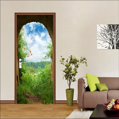 £130.42 • Buy 3D  Trees Sky 5 Door Wall Mural Photo Wall Sticker Decal Wall AJ WALLPAPER AU