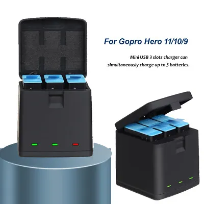 Nxet 3in1 Battery Charger Charging Box Dock  For GoPro Hero 12/11/10/9+1M Cable • $35.99