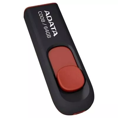 ADATA 64GB USB 2.0 Retractable Capless Flash Drive Red • $14.99
