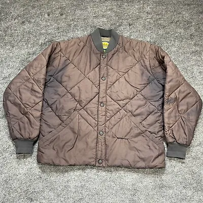Vintage 90s Cabelas Puffer Quilted Jacket Hunting Snap Faded Distressed Men’s L • $49.99