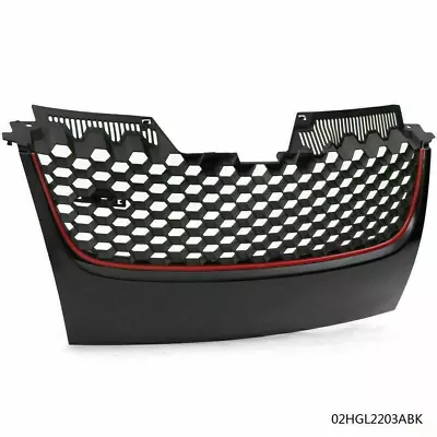 $43.44 • Buy Front Bumper Badgeless Upper Mesh Grille Red Trim Fit For 2006-09 VW MK5 GTI GLI
