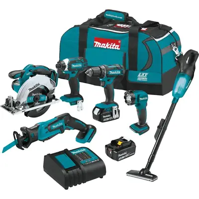 Makita 18v Lithium-Ion Cordless 6-Piece Kit Circular Saw Recipro Saw 3.0ah New • $219.24