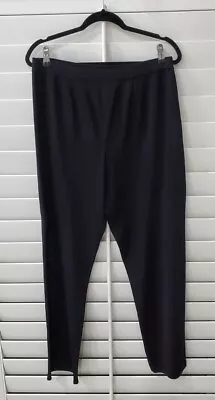 EXCLUSIVELY MISOOK Black High Rise Knit Pull On Comfort Stretch Pants Size Large • $34