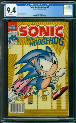 SONIC Hedgehog 2 CGC 9.4 Newsstand Ed 4/1993 • £104.55