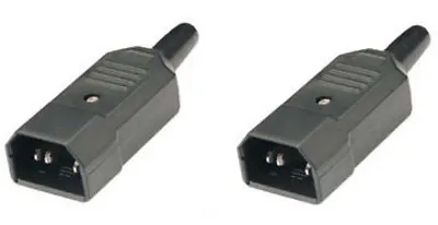 2 X IEC Male Connectors Mains Power Plug Disco Lights Shrouded Wireable C14 250V • £3.69