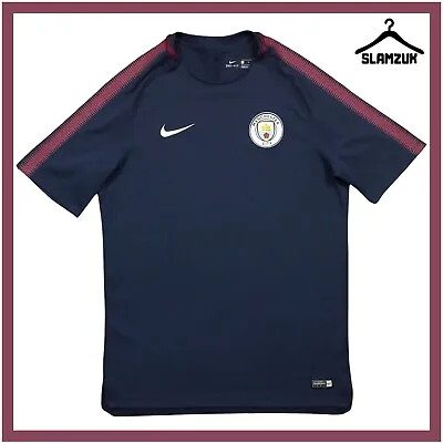 Manchester City Football Shirt Nike Large Training Kit 2017 2018 854749-410 H91 • £24.99