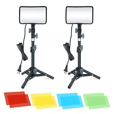 LINCO 2 Packs LED Video Light With Adjustable Tripod Stand/Color Filters Stu... • $29.12