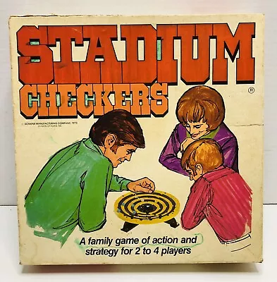 1973 Schaper Stadium Checkers Vintage Complete W/ Plastic Marbles • $27.50