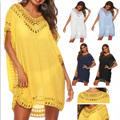 £11.39 • Buy Women Summer Bikini Cover Up Sarong Beach Dress Swimwear Kaftan Beach Swimsuit