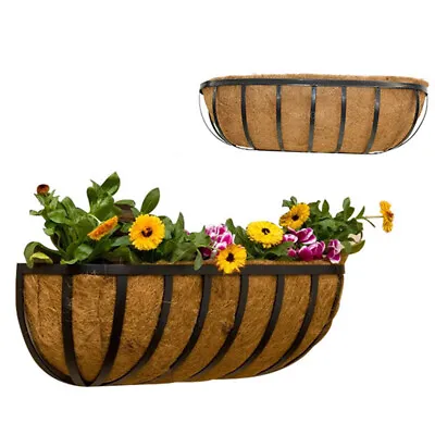 £16.32 • Buy Wall Trough Planter Coco Liner Coconut Basket Natural Wall Hangings Coir Planter
