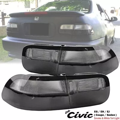 Smoke White Rear Tail Light Lamp Fit For Honda Civic Sedan Coupe 1992-95 EG EG9 • $199.99