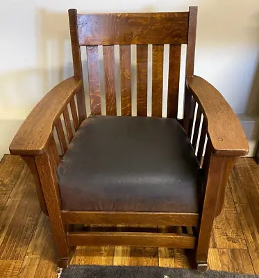 Antique Mission/Arts & Crafts Oak Rocking Chair Circa 1925 • $225