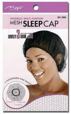 Magic SLEEPING HAIR NET CAP Heavy Duty Black Multi Purpose Interlocking Net 2268 • £3.47