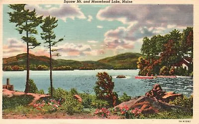 $7.16 • Buy Vintage Postcard 1945 Squaw Mountain And Moosehead Lake Landmark Maine ME