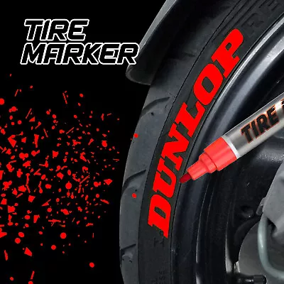 Red Rubber Tire Marker Permanent Paint Pen Oil Based Waterproof Motorcycle Car • $17.95