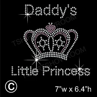 Daddy's Little Princess Rhinestone Transfer Hotfix Ironon Motif With A Free Gift • £7.99