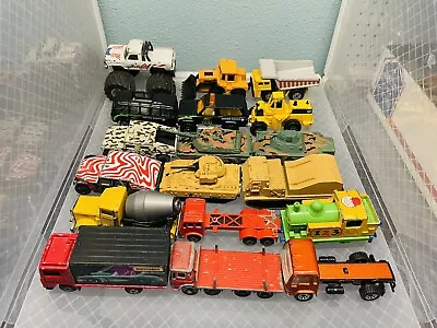 Matchbox Lot 18 Military Tanks Peterbilt Monster Truck Hummers Construction • $18