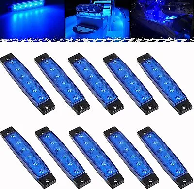 10 Pcs Marine Boat LED Deck Courtesy Lights Waterproof Blue Stern Transom Light • $12.97