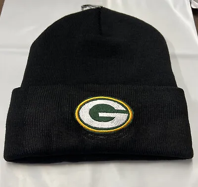 Green Bay Packers Black   Lined Cuffed Winter Hat Beanie Skullcap • $14.99